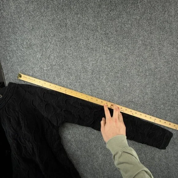 COOGI Australia Black 3D Textured Knit Sweater Pullover Cotton Small Ladies - Picture 15 of 16